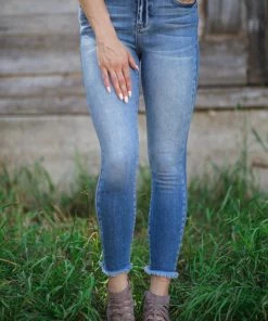 Cello Jeans Bottoms Cello Light Wash Mid Rise Cropped Skinny Jeans