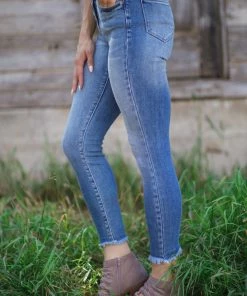 Cello Jeans Bottoms Cello Light Wash Mid Rise Cropped Skinny Jeans