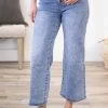 Doll House Bottoms Medium Wash Button Fly Wide Leg Jeans