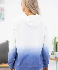 Ninexis Blue Ombre Hoodie With Kangaroo Pocket LONG SLEEVES