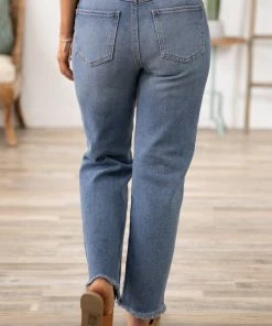 Rewash Medium Wash Straight Leg Ankle Jeans Bottoms