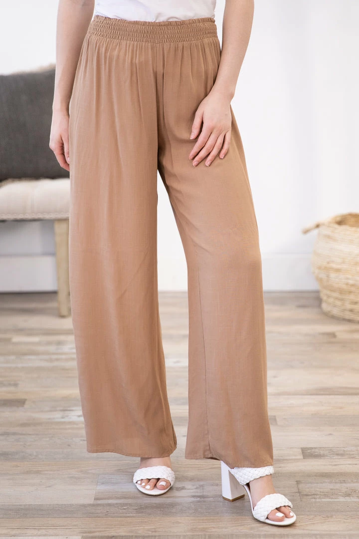 L Love Mocha Linen Elastic Waist Pants 4 L Love Mocha Linen Elastic Waist Pants