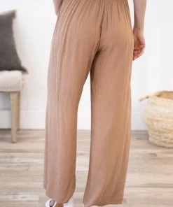 L Love Mocha Linen Elastic Waist Pants 9 L Love Mocha Linen Elastic Waist Pants