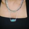 Isac Trading Silver And Turquoise Multichain Necklace