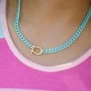 OMG Blings Accessories Aqua Enamel Chain Necklace