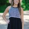 Lovely Melody Black And White Animal Print Babydoll Tank