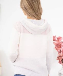Jasmine Trading Baby Pink Colorblock Fuzzy Full Zip Jacket