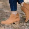East Lion Shoes Camel Faux Suede Bootie