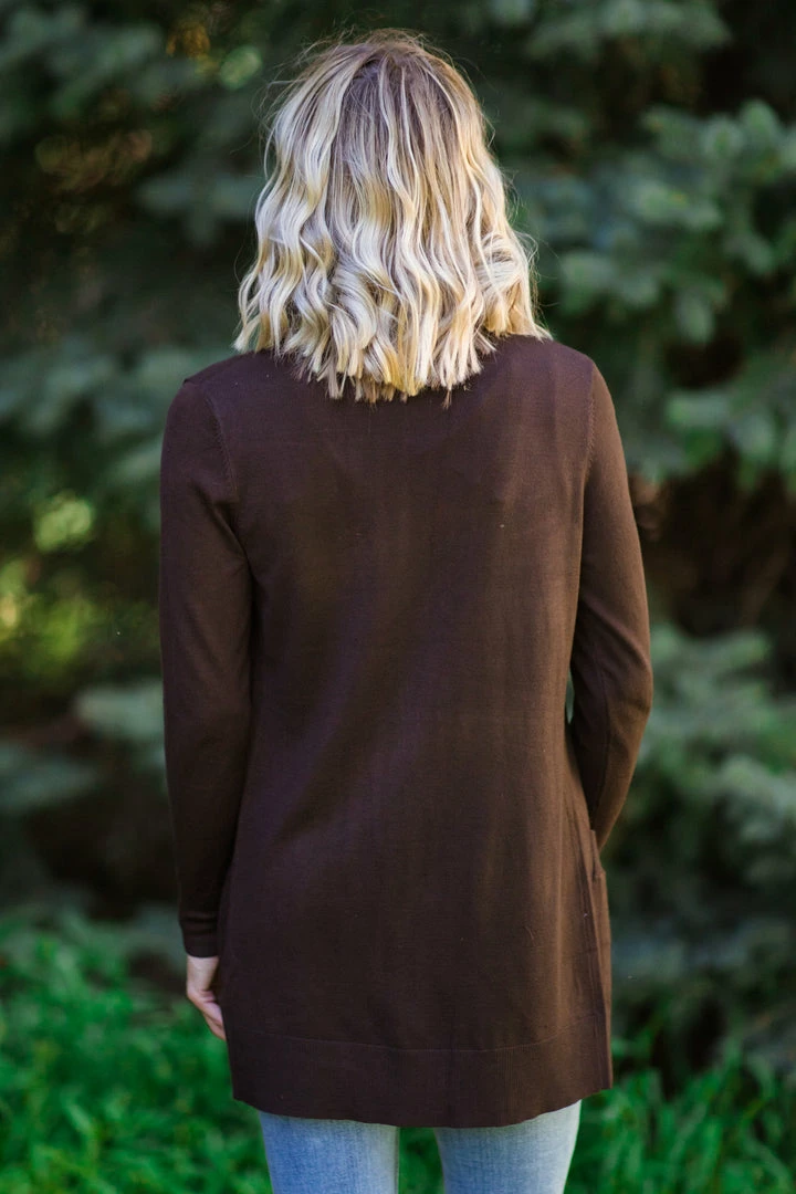 Cielo Tops PRE-ORDER Brown Lightweight Mid Length Cardigan Shipping 8/1 5 Cielo Tops PRE-ORDER Brown Lightweight Mid Length Cardigan Shipping 8/1