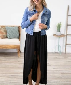 Blumin Apparel Black Hi Lo Skort