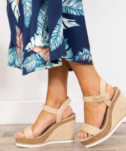 Fortune Dynamic Tan Ankle Strap Espadrille Wedges