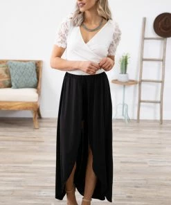 Blumin Apparel Black Hi Lo Skort