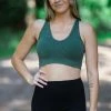 Zenana Hunter Green Washed Rib Knit Bralette Tops 1 Zenana Hunter Green Washed Rib Knit Bralette Tops