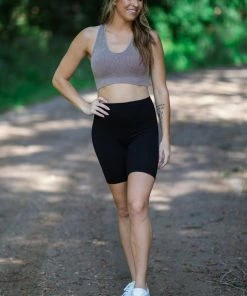 Zenana Mocha Washed Scoop Neck Rib Knit Bralette $30 AND UNDER