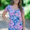 Twenty Ten Blush Multicolor Floral Criss-Cross Floral Top Tops 1 Twenty Ten Blush Multicolor Floral Criss-Cross Floral Top Tops
