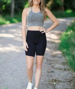 Zenana Tops Olive Washed Rib Knit Bralette