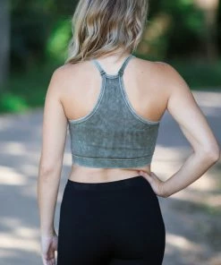 Zenana Tops Olive Washed Rib Knit Bralette 7 Zenana Tops Olive Washed Rib Knit Bralette