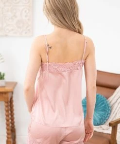 Charmo Baby Pink Lace Trim Cami And Short Sleep Set LOUNGEWEAR