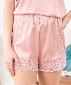 Charmo Baby Pink Lace Trim Cami And Short Sleep Set LOUNGEWEAR