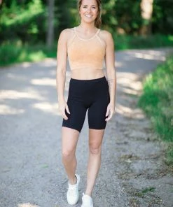 Zenana Mustard Washed Rib Knit Bralette