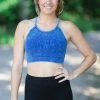 Zenana Navy Washed Rib Knit Bralette Tops 1 Zenana Navy Washed Rib Knit Bralette Tops