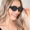 Golden Bridge Black Oval Rim Sunglasses