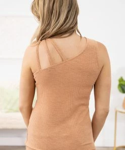 Doe & Rae Cinnamon Triple Strap Detail Tank Tops