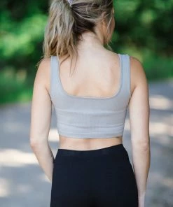 Yelete Tops Beige Reversible Rib Knit Bralette