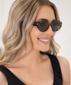 Golden Bridge Brown Oval Rim Sunglasses