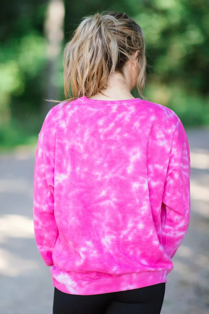 Sew In Love Hot Pink Tie Dye Acid Wash Sweatshirt Tops 5 Sew In Love Hot Pink Tie Dye Acid Wash Sweatshirt Tops