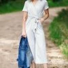 Hailey And Co Light Grey Surplice Front Jumpsuit Dresses 2 Hailey And Co Light Grey Surplice Front Jumpsuit Dresses