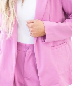 White Birch Orchid Boyfriend Fit Blazer