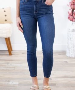 Cello Dark Wash High Rise Skinny Jeans Bottoms
