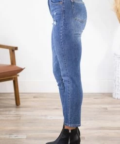 Bottoms Cello High Rise Slim Straight Fit Jeans