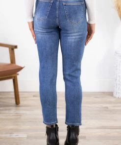 Bottoms Cello High Rise Slim Straight Fit Jeans