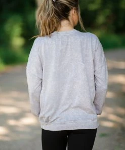 Filly Flair Grey Acid Wash Sweatshirt SWEATSHIRTS & HOODIES