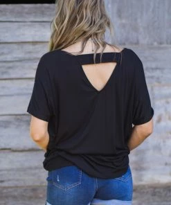 Doe & Rae Black Drape Front Dolman Sleeve Top Tops 7 Doe & Rae Black Drape Front Dolman Sleeve Top Tops