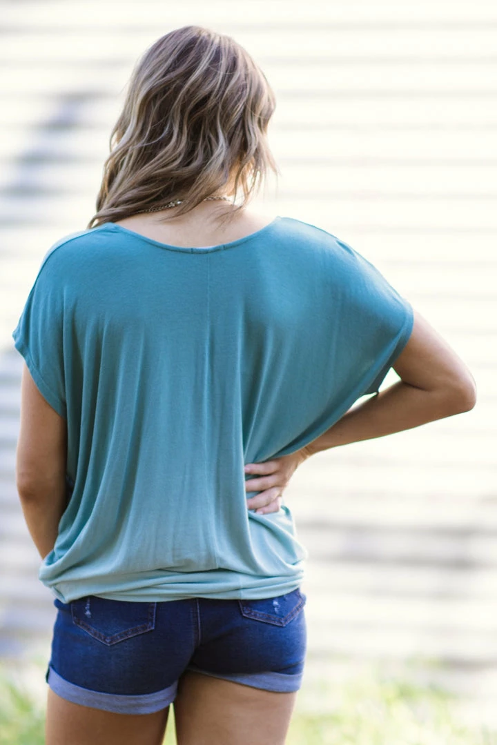 Enti Teal Ombre Dolman Sleeve Top 5 Enti Teal Ombre Dolman Sleeve Top