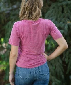 L&B Raspberry Acid Wash Short Sleeve Top 7 L&B Raspberry Acid Wash Short Sleeve Top
