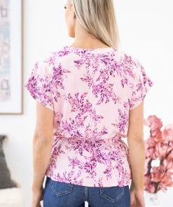 Staccato Pink Multicolor Floral Peplum Top