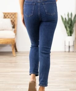 Hammer Collection Medium Wash Distressed Slim Fit Mom Jeans