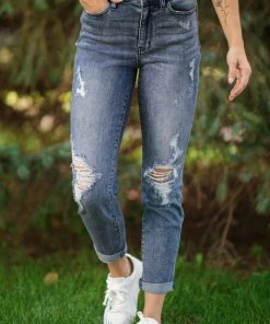 Judy Blue Jeans Bottoms Judy Blue High Rise Distressed Boyfriend Jeans