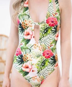 Beach Joy White Multicolor Floral One Piece Swimsuit SWIMWEAR