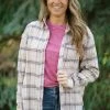 ASB FASHION Tops Tan And Taupe Plaid Button Up Top