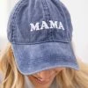 Fame Accessories Navy Washed Mama Baseball Hat