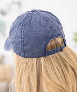 Fame Accessories Navy Washed Mama Baseball Hat