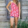 Haptics Red Multicolor Paisley Crochet Strap Tank 2 Haptics Red Multicolor Paisley Crochet Strap Tank