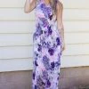 White Birch Dresses Baby Pink And Purple Floral Print Maxi Dress