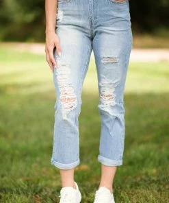 YMI Light Wash Mom Fit Ankle Jeans Bottoms