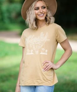 Tres Bien Mustard Howdy Graphic Tee SHORT SLEEVES
